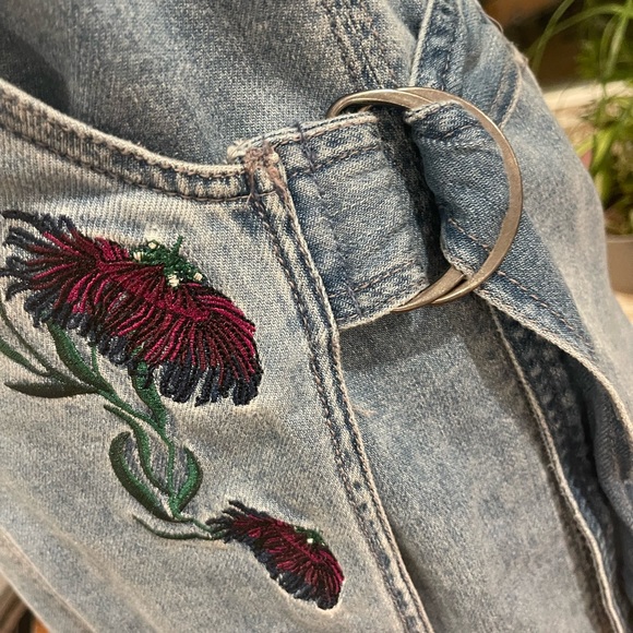 H&M Loves Coachella Wrapover Embroidered‎ Denim Dress - Picture 4 of 12